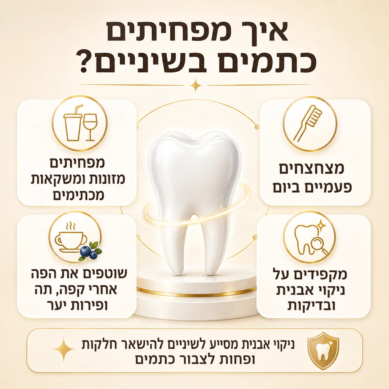 כתמים בשיניים | אינפוגרפיקה