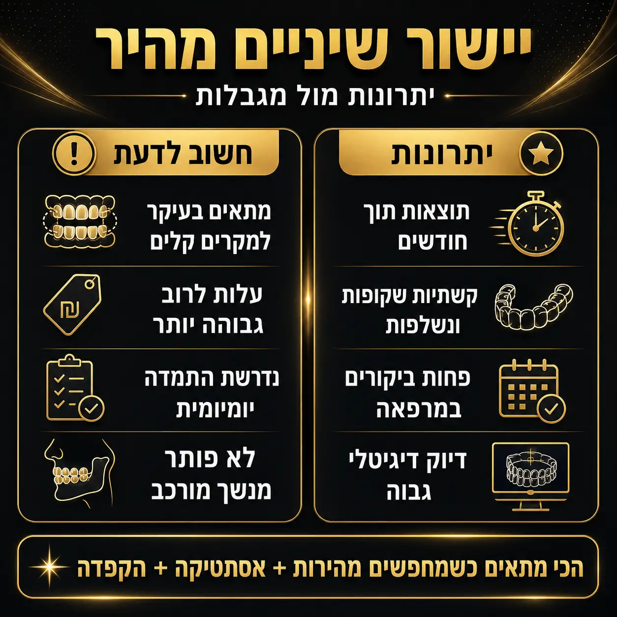 יישור שיניים מהיר | אינפוגרפיקה